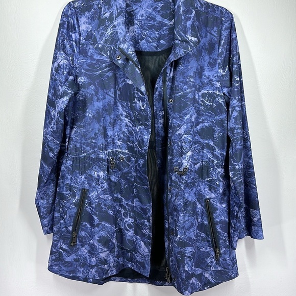 Soft Surroundings Cinched Waist Marble Printed Windbreaker Jacket, XS - Picture 7 of 13